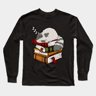 Sleeping Cat Books Lover Cute Long Sleeve T-Shirt